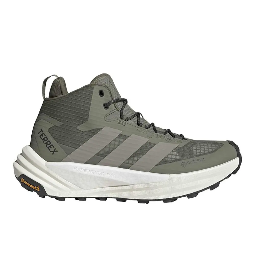 Terrex Freehiker 3 Mid Goretex Hiking Mens Green Sneakers Athletic Shoes by Adidas