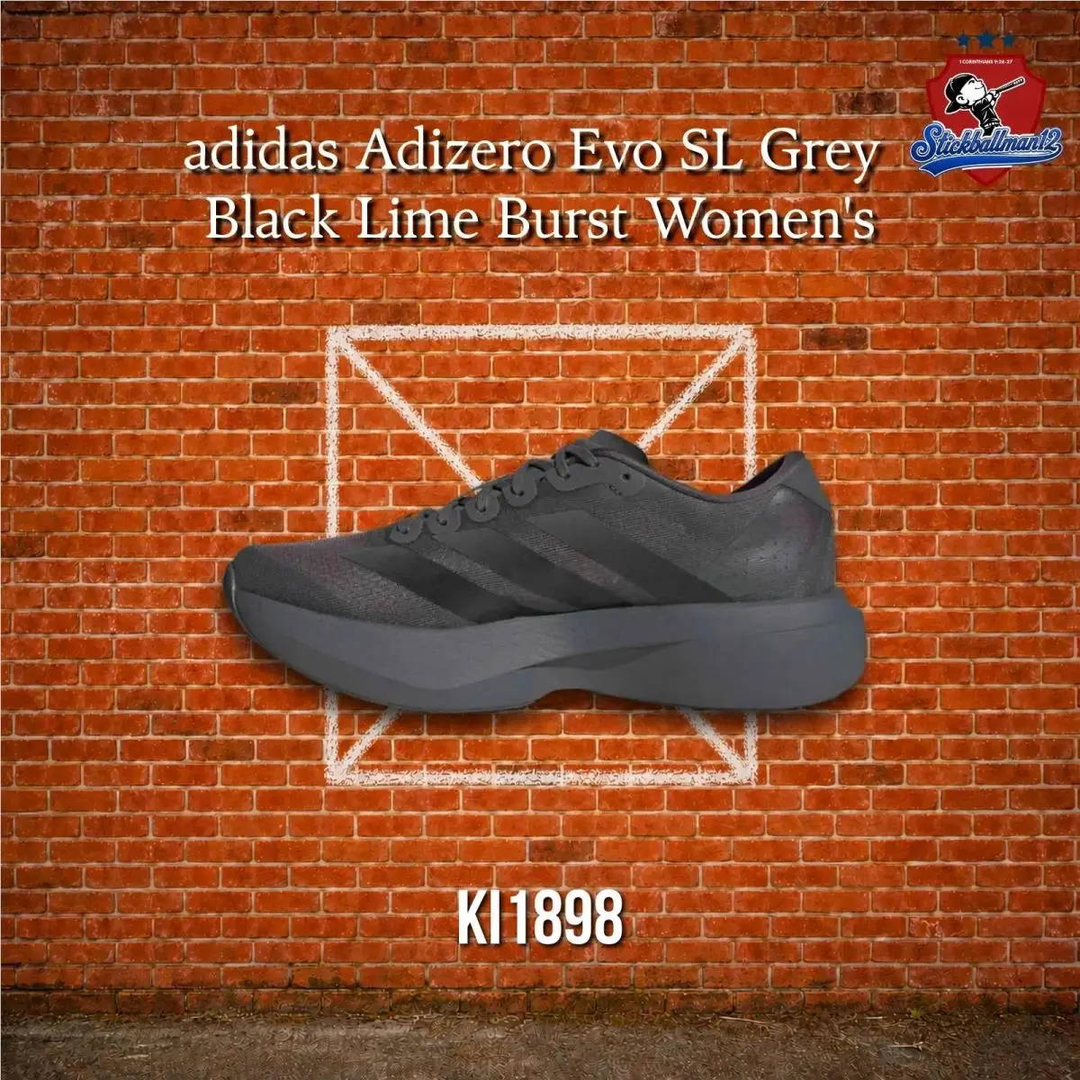 Adidas Adizero Evo SL Grey Black Lime Burst Women`s KI1898
