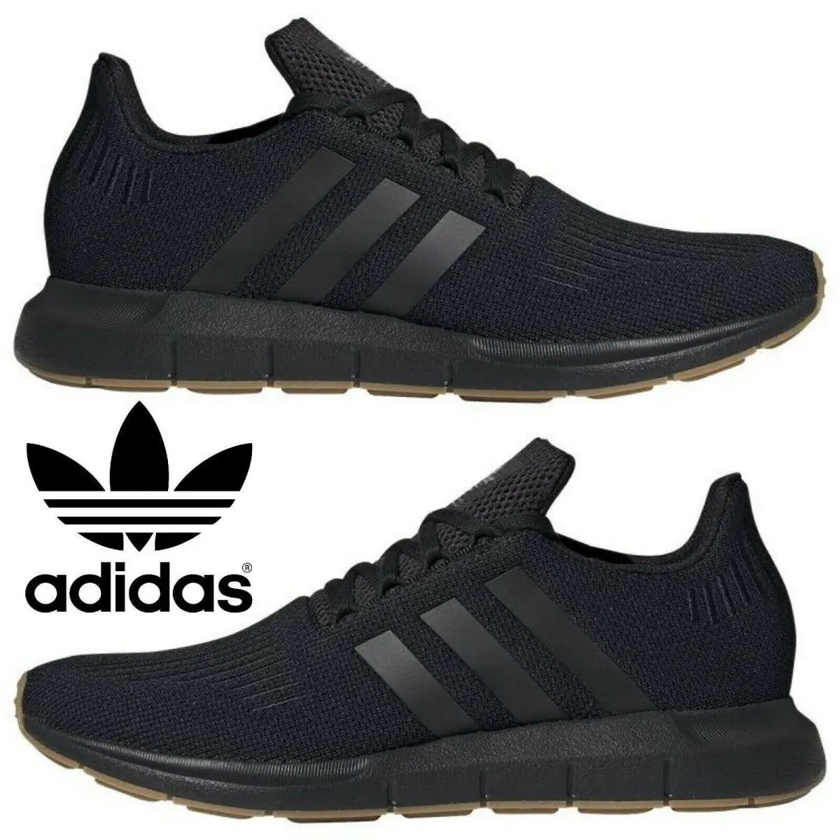 Men`s Swift Run `black Gum` DB3603 Running Sneakers by Adidas