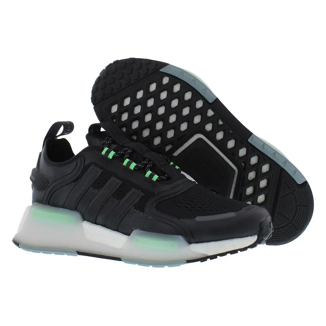 Nmd V3 GS Boys Shoes Black/Mint by Adidas