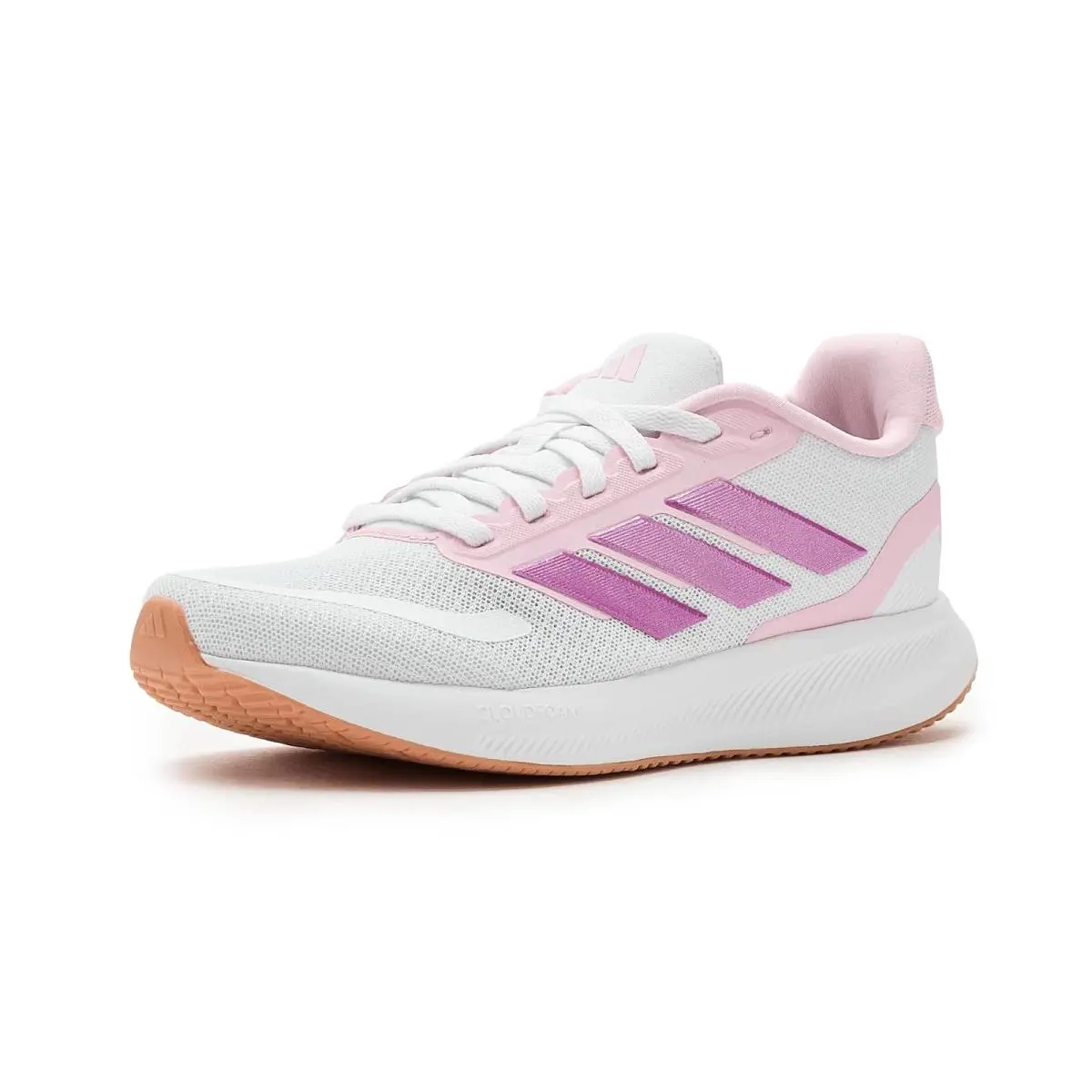Children Unisex Shoes  Kids Run Falcon 5 Shoes Big Kid White/Clear Pink/Gum by Adidas