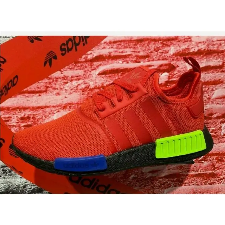 Adidas Nmd -R1 Men`s Running Shoes Red Black Yellow FV5258