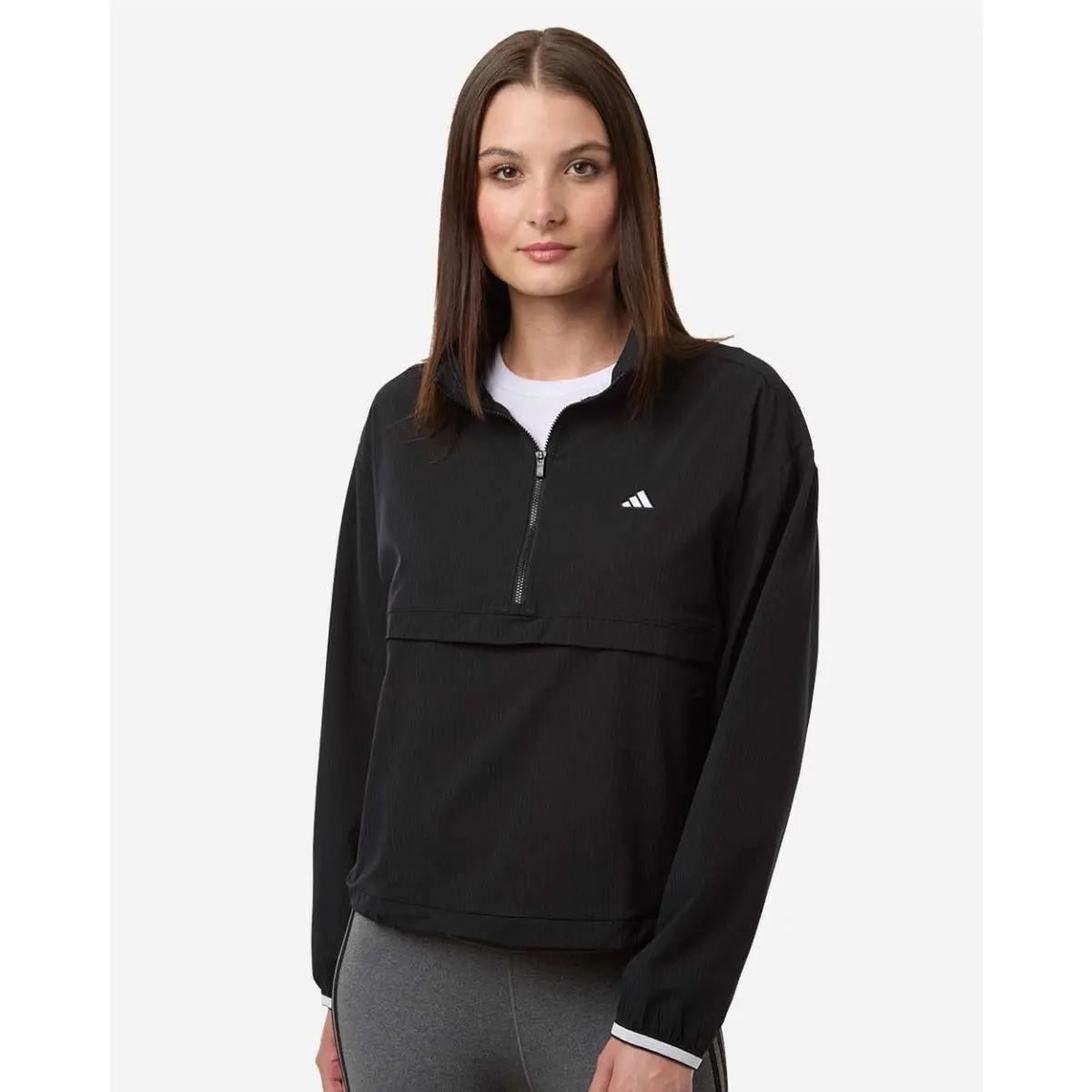 Ladies Goto Half Zip Fashion Athletic Casual Black by Adidas