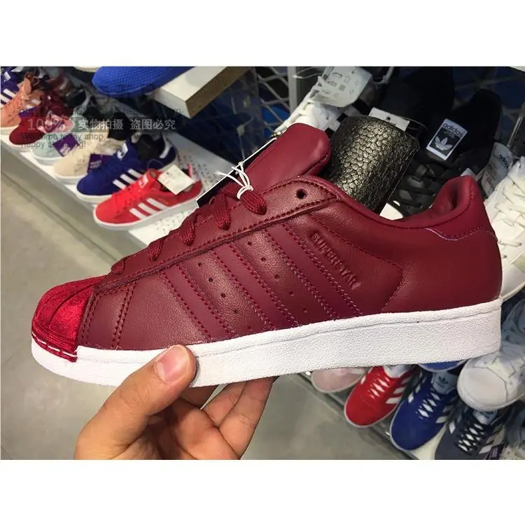 1710  Superstar BZ0644 Collegiate Burgundy Women`s Running Shoes by Adidas