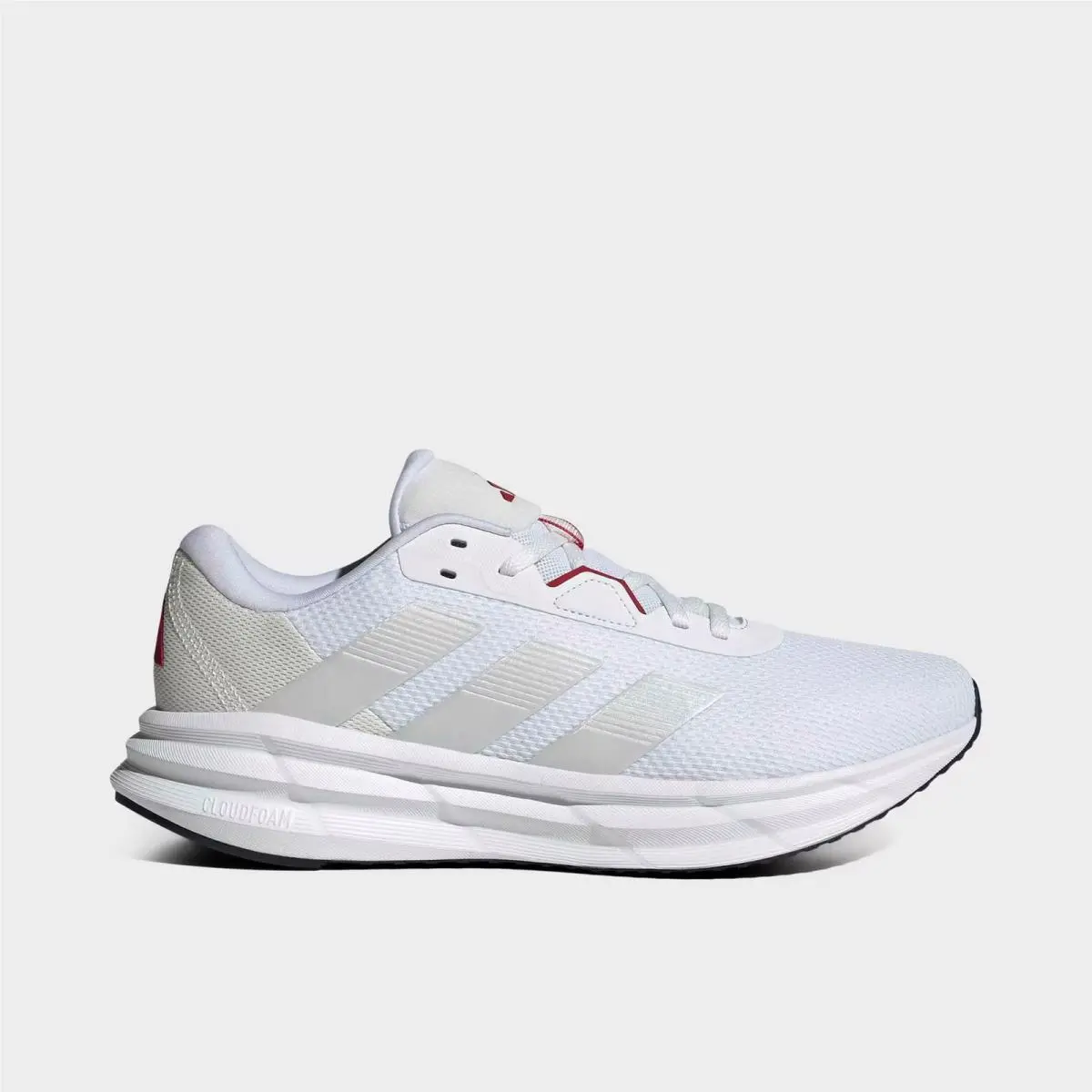 Men`s Adidas Galaxy 7 Running Shoes White/grey/power Red JQ3323 100