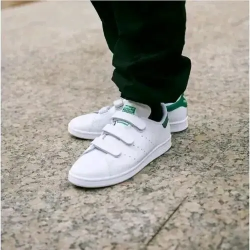 Originals Stan Smith CF White Green Strap Men Unisex Casual Shoes FX5509 by Adidas