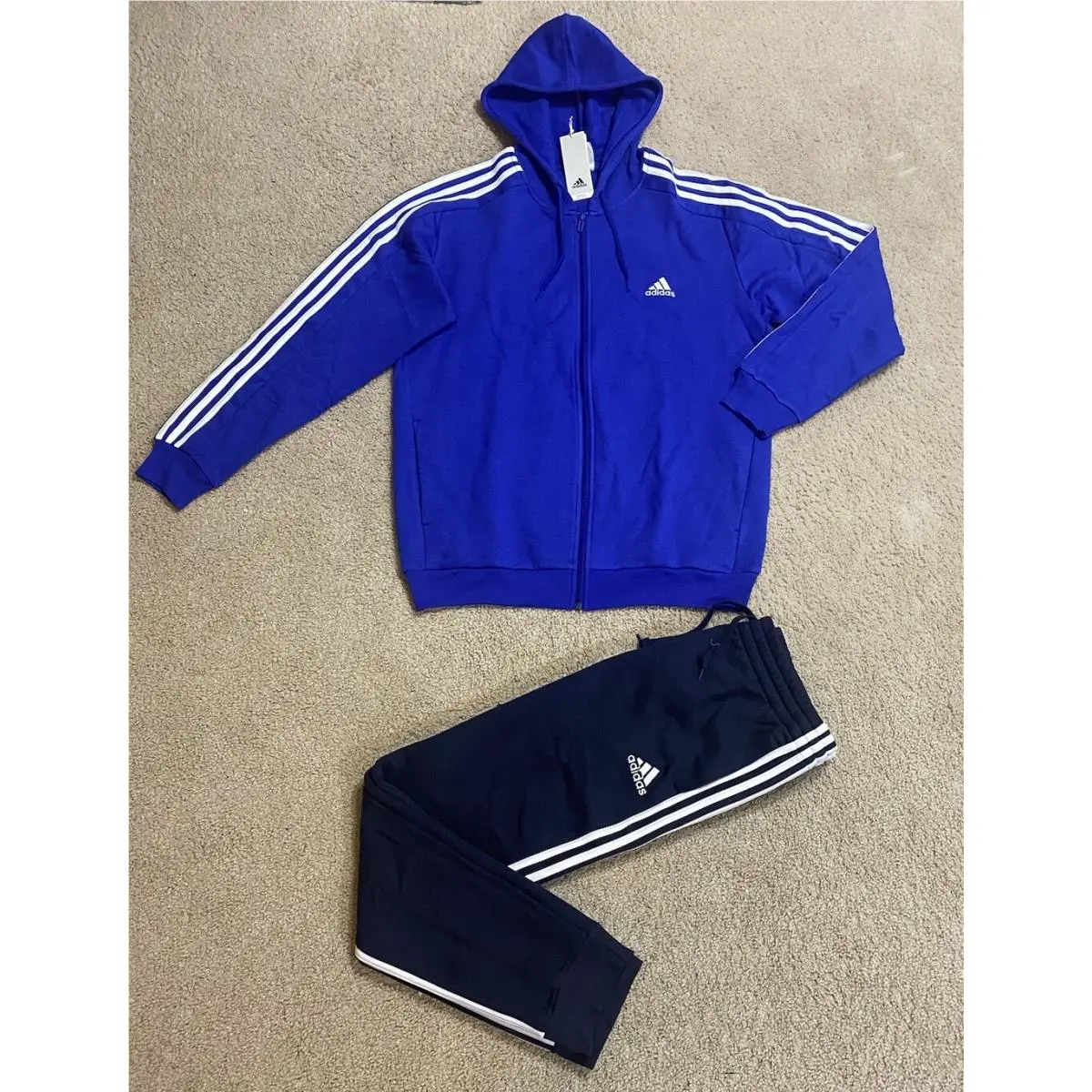 Essentials Tracksuit Mens 2 Piece Set Sweatsuit Multiple Sz by Adidas