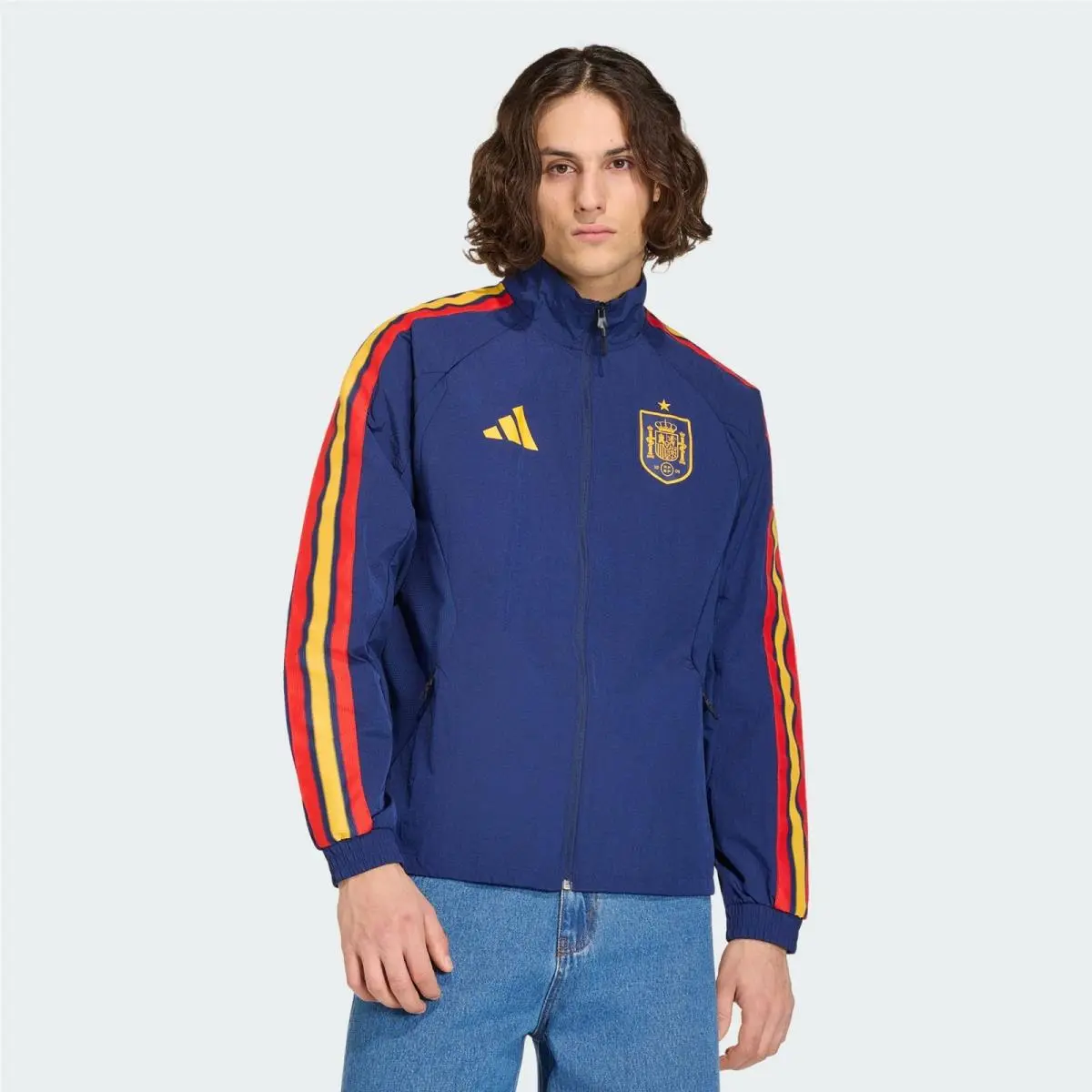 Men`s Spain Home Anthem Jacket Blue JZ2253 by Adidas