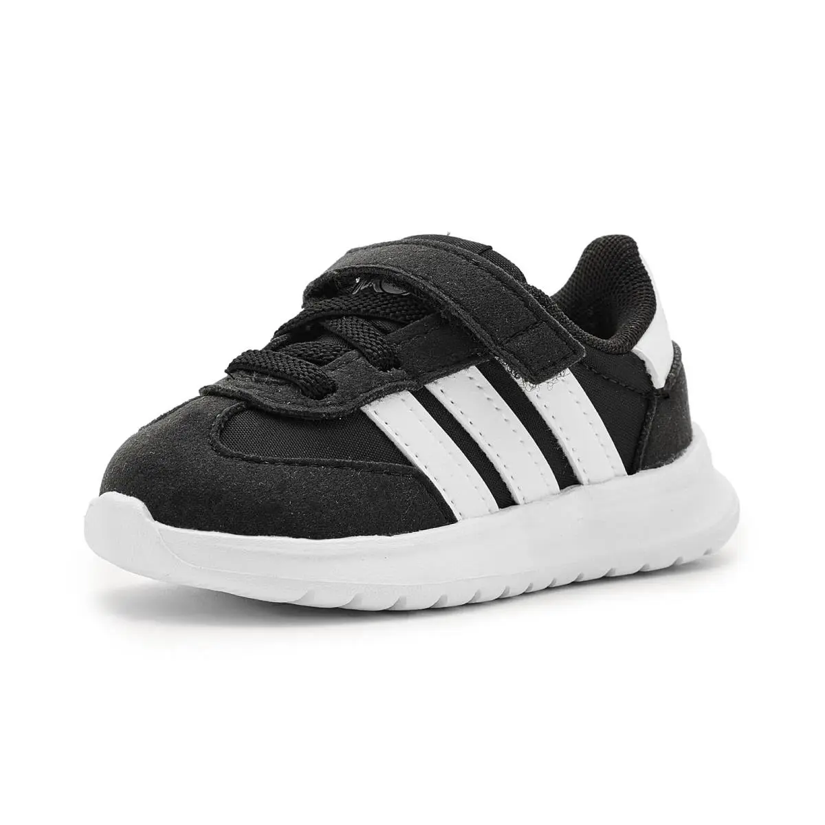 Kids Disney Run 70s 2.0 Elastic Lace Amp Strap Shoes Black/White/Black by Adidas