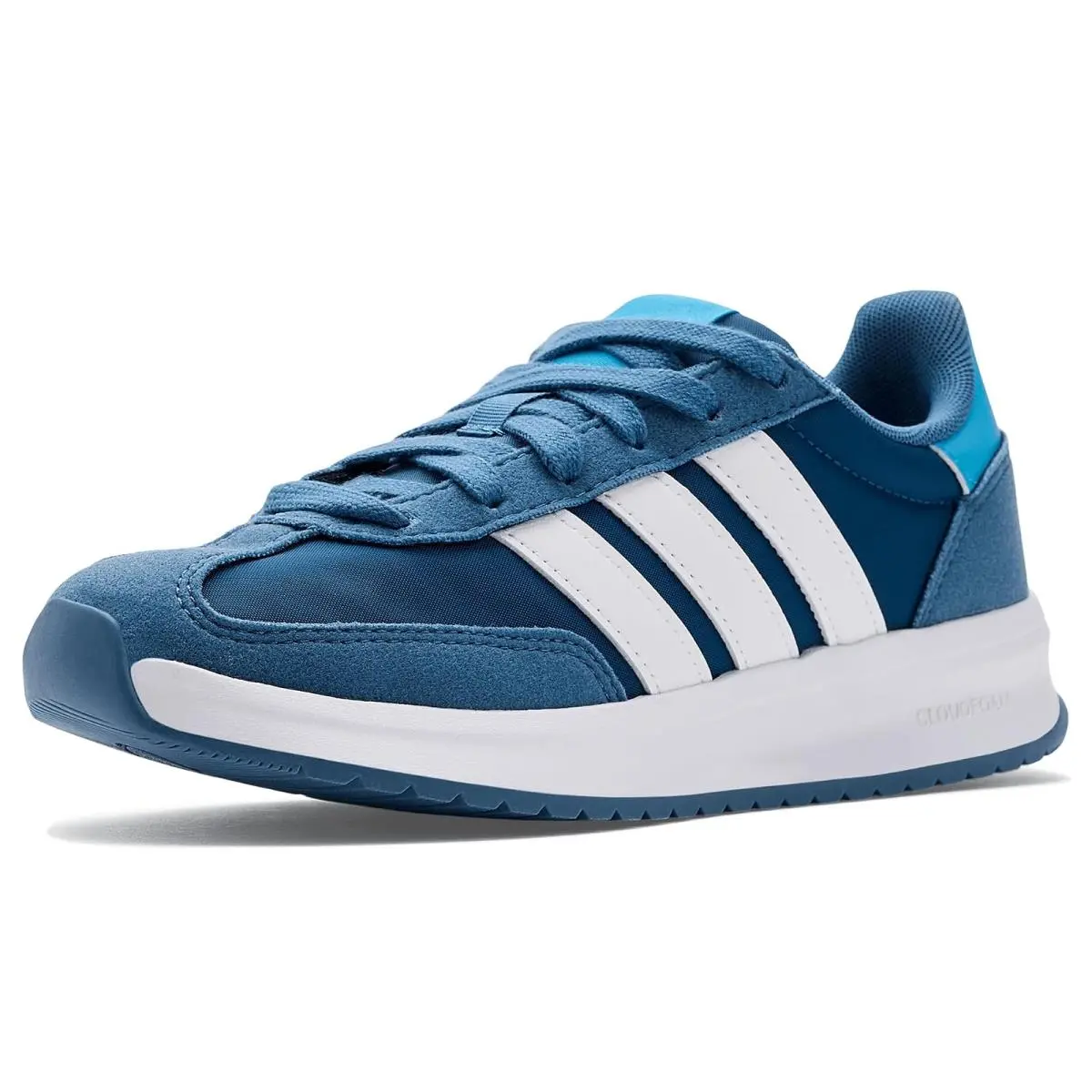 Kids Disney Run 70s 2.0 Elastic Lace Amp Strap Shoes Dusky Ink/White/Dusky Petrol by Adidas