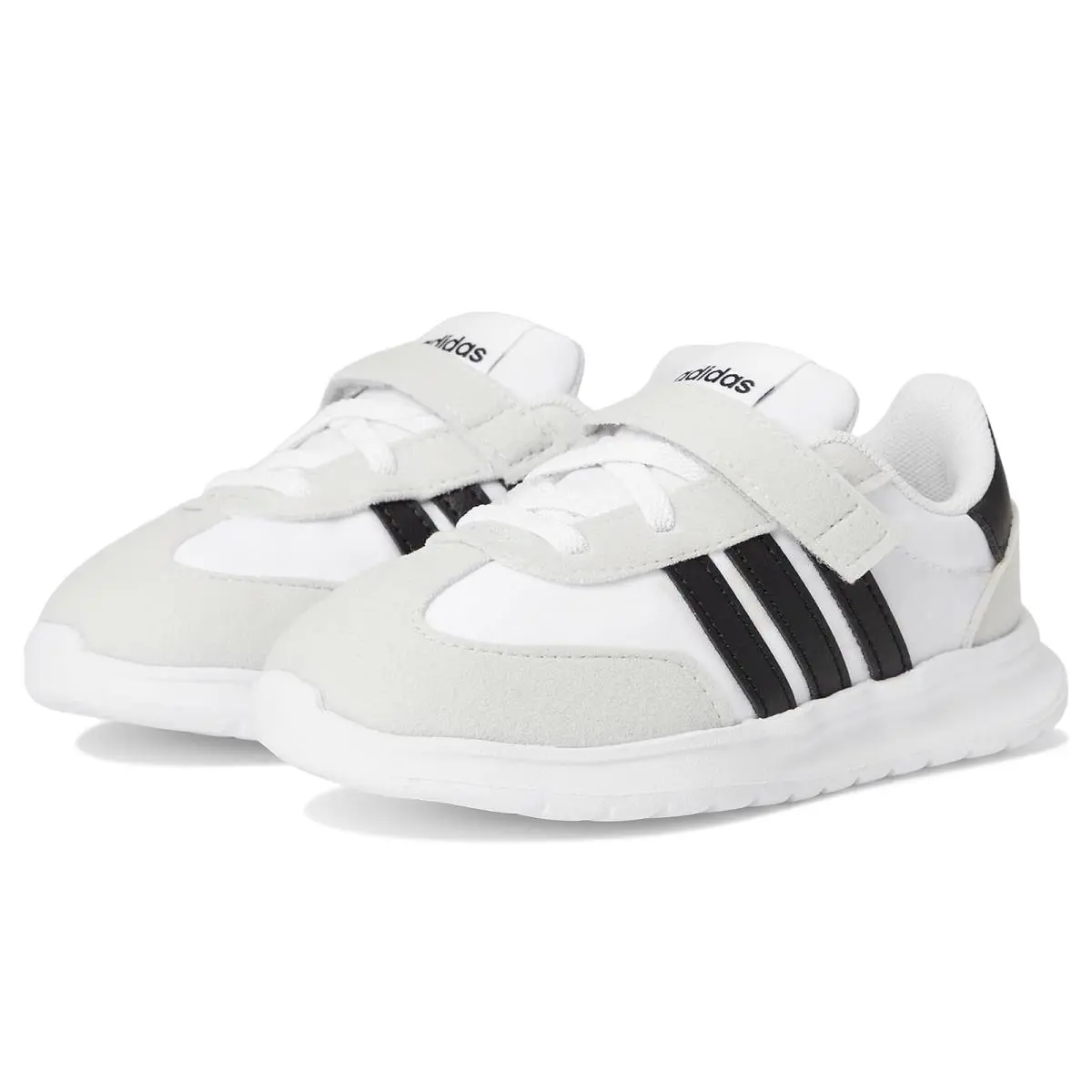 Kids Disney Run 70s 2.0 Elastic Lace Amp Strap Shoes White/Black/Grey by Adidas