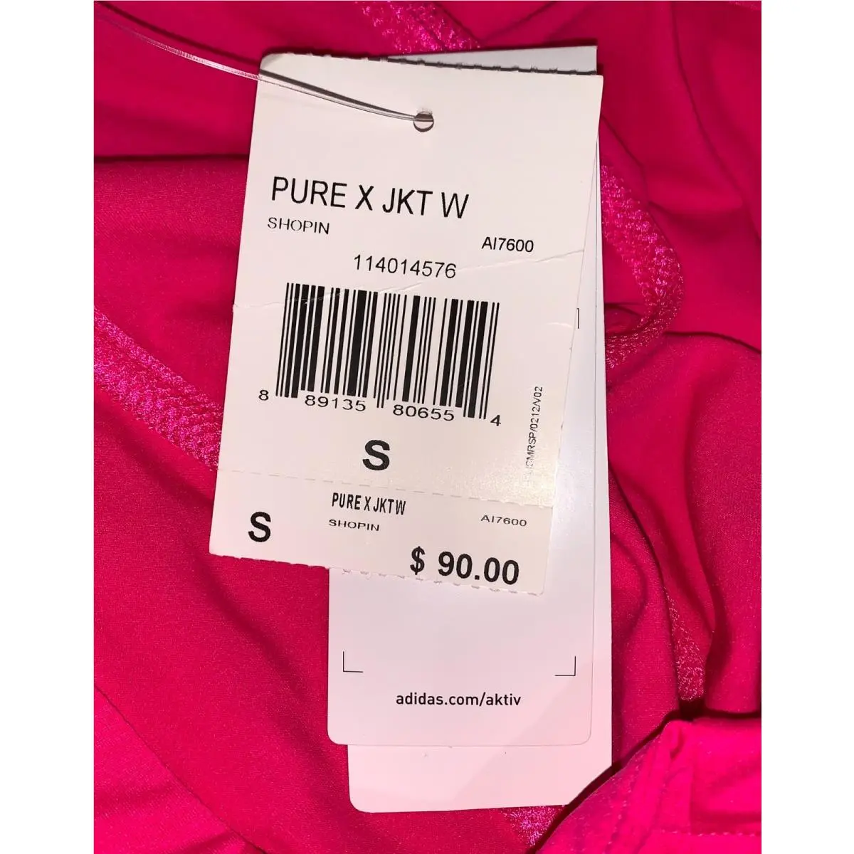 Adidas clothing - ADIDAS Pure X Lightweight Reflect Full Zip Running Jacke - AI7600 - Pink, Main: Pink 2