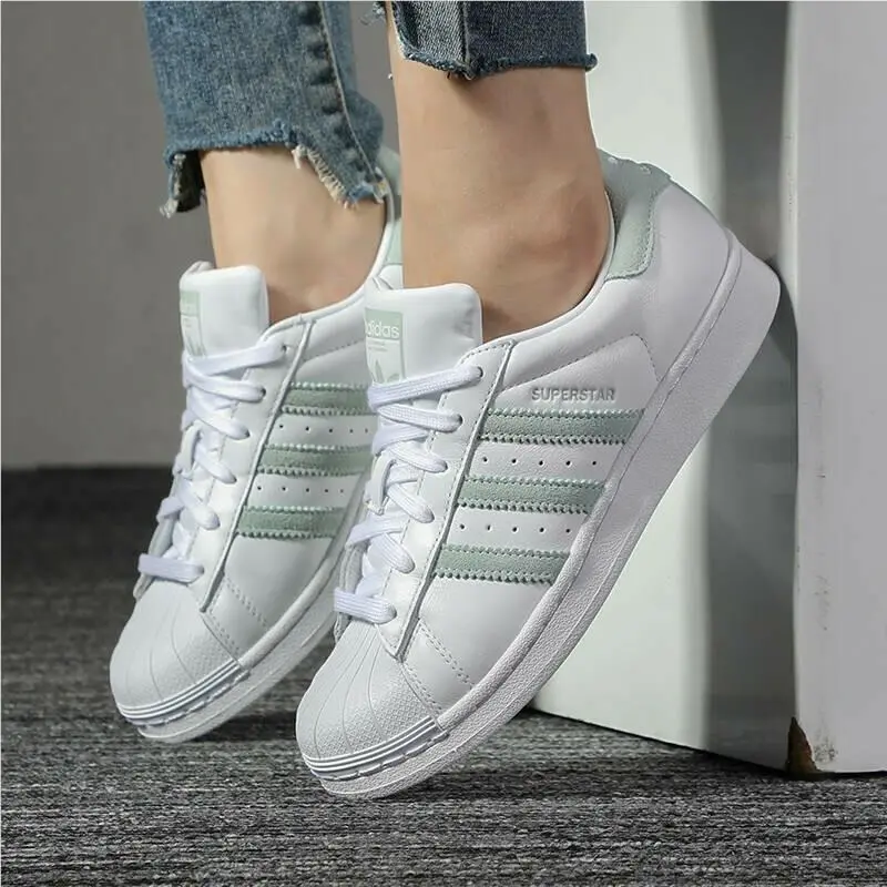 Adidas Superstar EE7401 White Vapgreen Wome`s Lifestyle Shoes