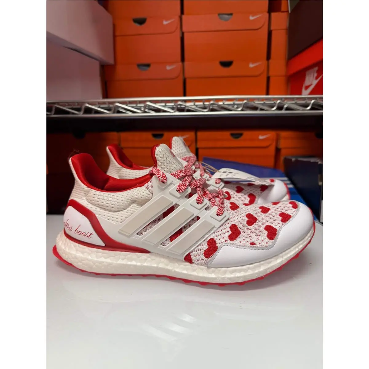 Adidas Women`s Ultraboost 1.0 Shoes Valentine`s Day White Red JR5845