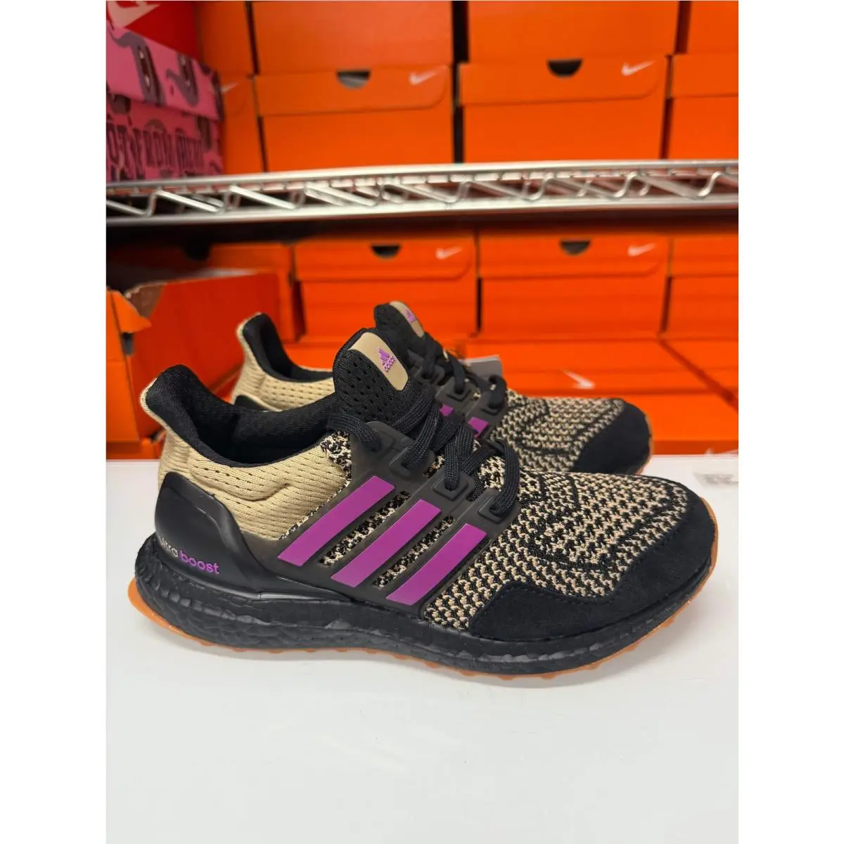 Adidas Women`s Ultraboost 1.0 Shoes Sandstone Purple Black JQ0829