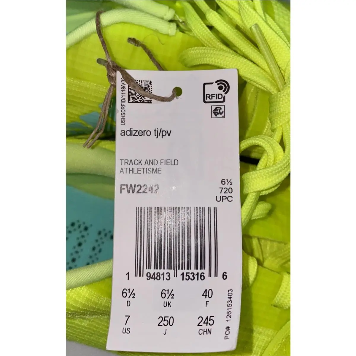 Adidas shoes - adidas Adizero TJ/PV - Adizero - FW2242 - Yellow 8