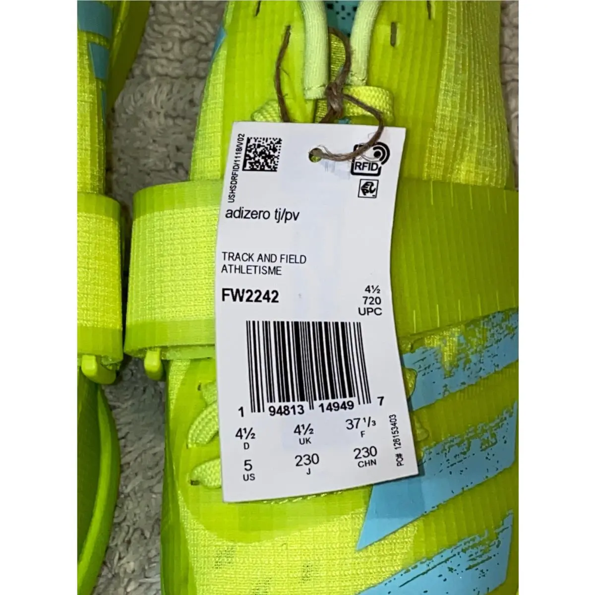 Adidas shoes - adidas Adizero TJ/PV - Adizero - FW2242 - Yellow 17