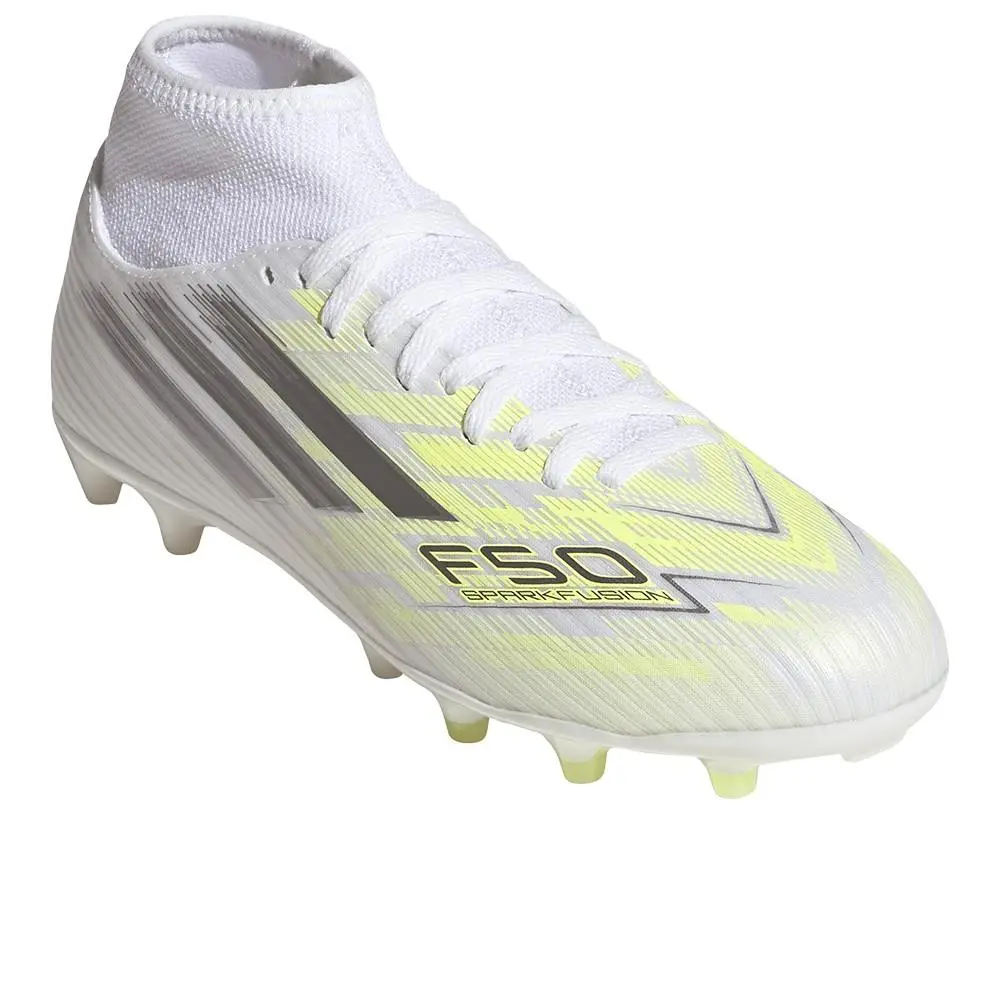 Adidas shoes - adidas F50 Sparkfusion Club Mid Cut Firm Ground  Artificial Groun - JQ4584 - White 8
