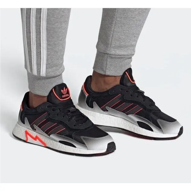 Tresc Run EG7411 Black Multi Color Stripes Men`s Running Shoes by Adidas