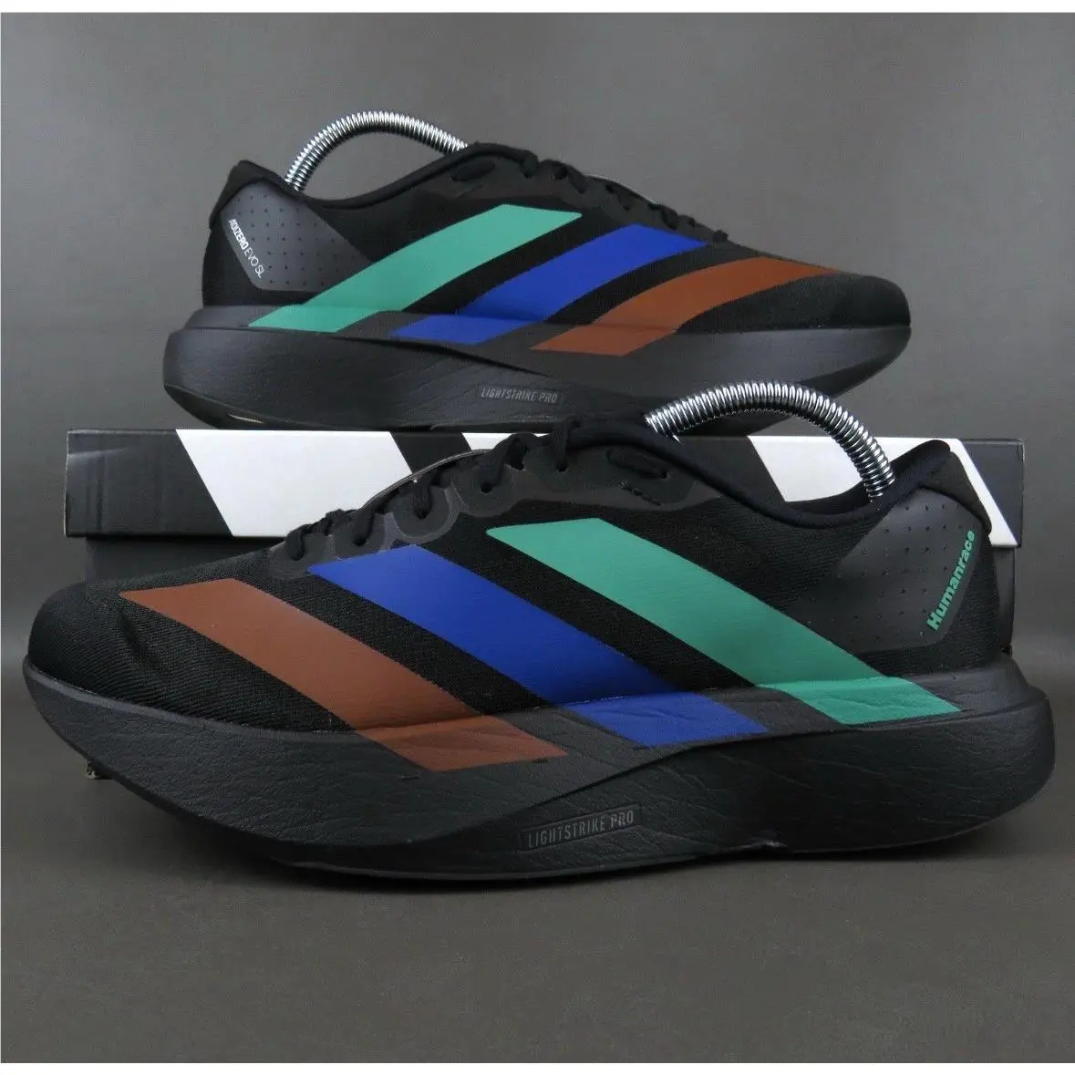 x Pharrell Adizero Evo SL Men’s Sneakers Shoes KI3392 Black Green Lucid by Adidas