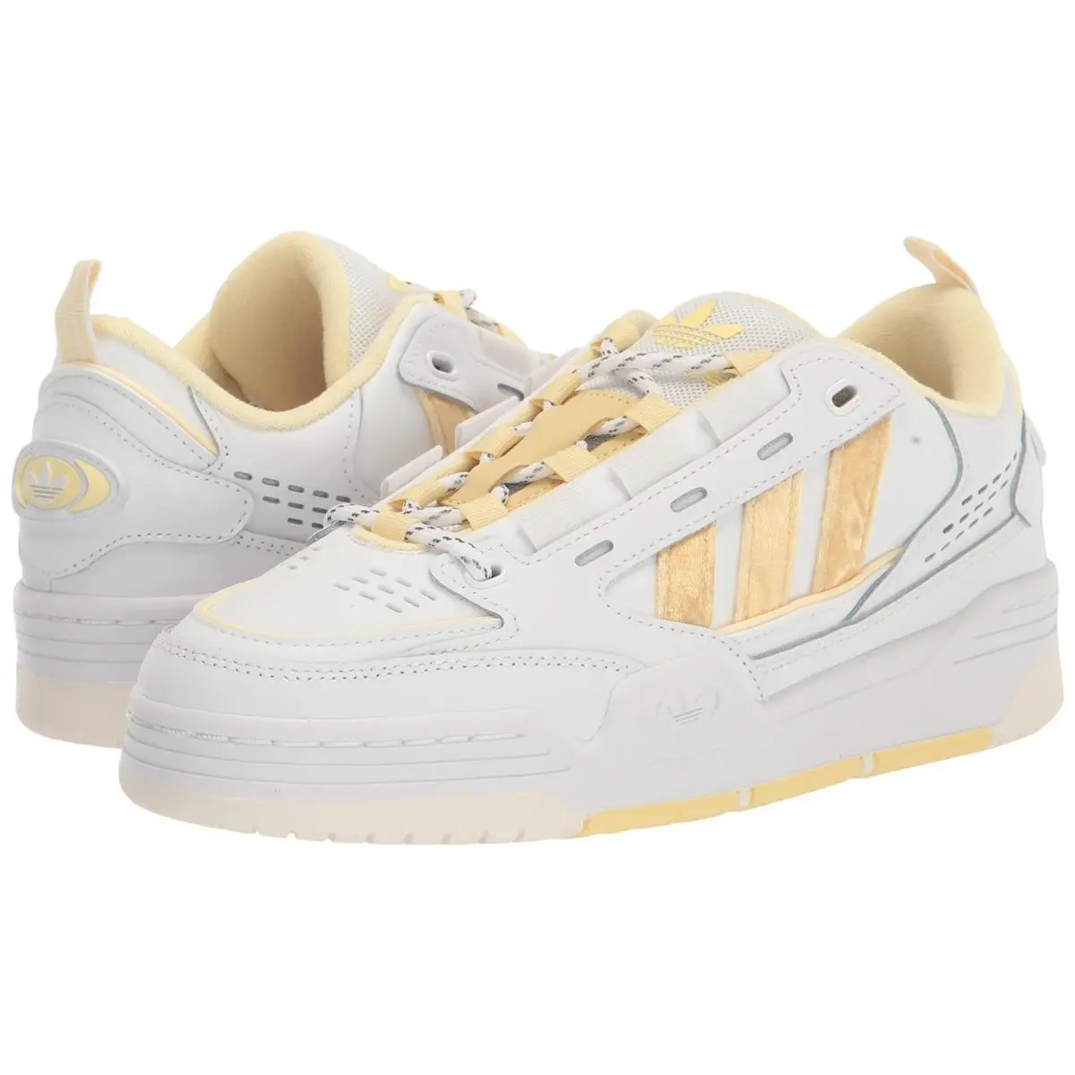 Adidas Adi2000 Sneakers Women`s 8.5 White Yellow Leather Platform Shoes RHS9072