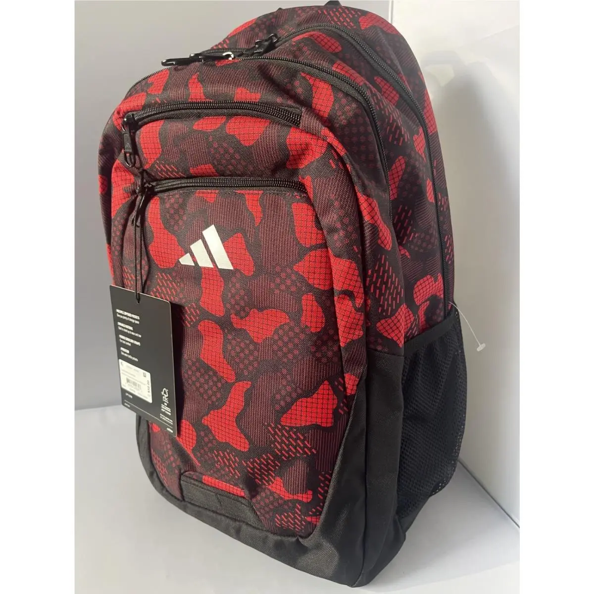 Backpack Fundare Laptop Sleeve Sport Bag Padded Shoulder Stripe Hydration CAMO VIVID RED/BLACK by Adidas