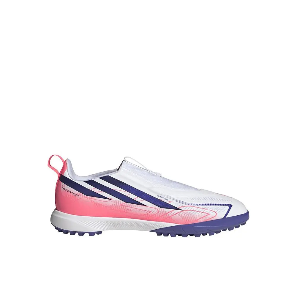 Adidas F50 Hyperfast League Laceless Turf Football Unisex White Sneakers Athlet