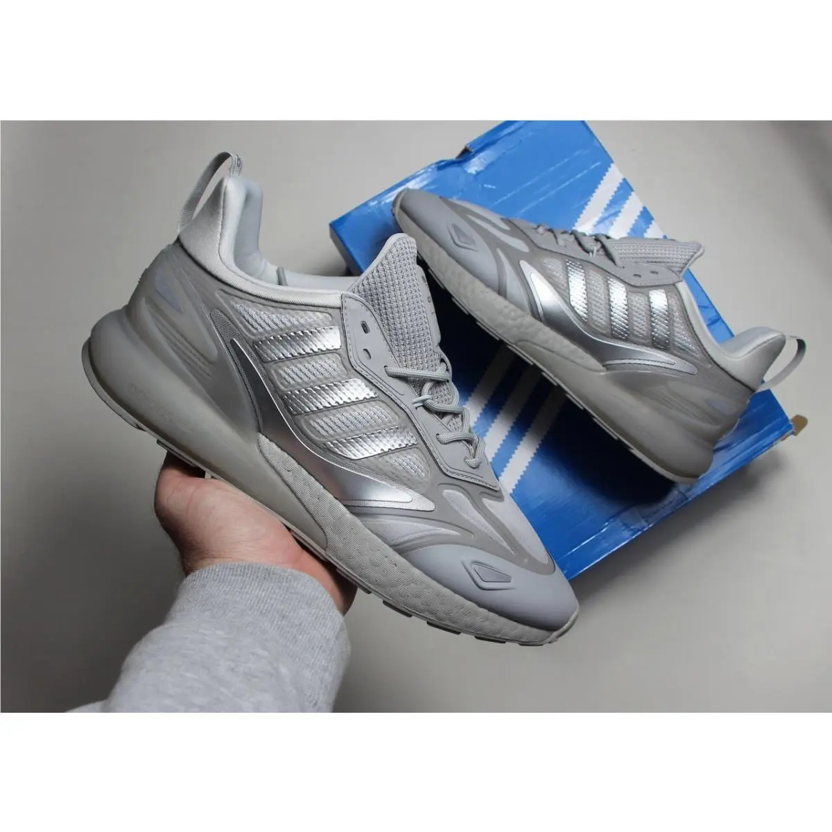 ZX 2K Boost 2.0 Mens Run Gray/silver GZ7745 Shoes/sneakers by Adidas