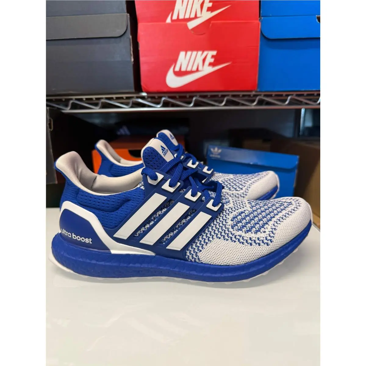 Men`s Ultraboost 1.0 Shoes Blue White JR3368 by Adidas