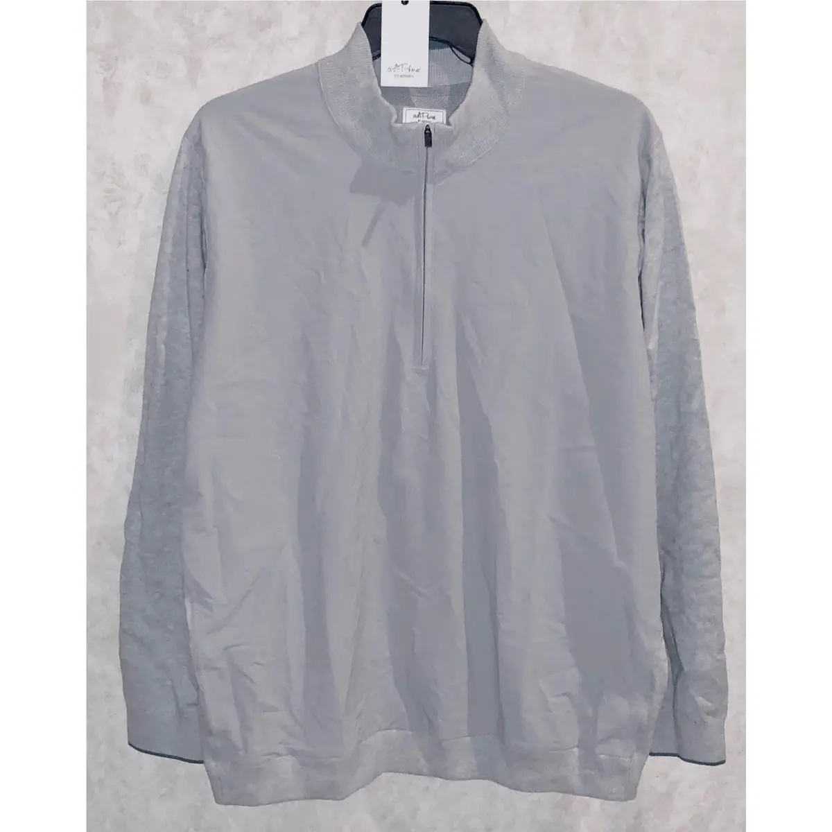 Adipure Hybrid 1/4 Zip Grey Teal L/s Pullover Golf Sweater Mens L XL by Adidas