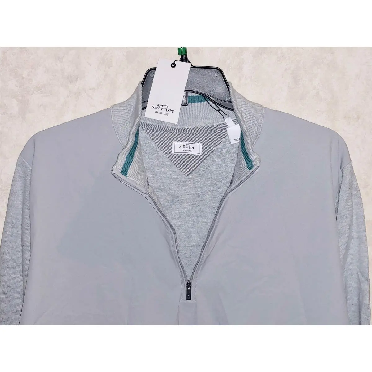 Adidas clothing - ADIDAS Adipure Hybrid 1/4 Zip L/S Pullover Golf Sweater - AF2818 - Gray, Main: Gray 0
