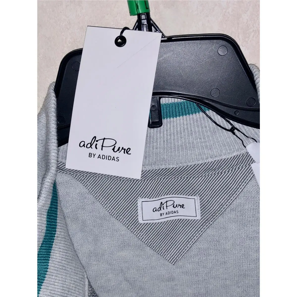 Adidas clothing - ADIDAS Adipure Hybrid 1/4 Zip L/S Pullover Golf Sweater - AF2818 - Gray, Main: Gray 2
