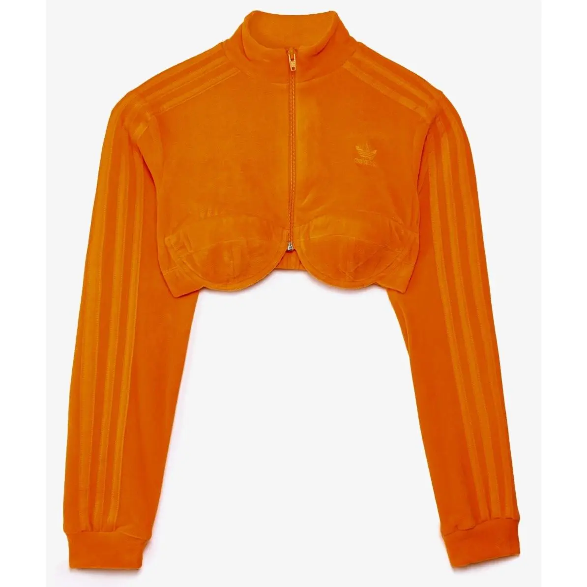 Adidas clothing - Adidas X Jeremy Scott Velour Cropped Track Top - H50966 - Orange 0