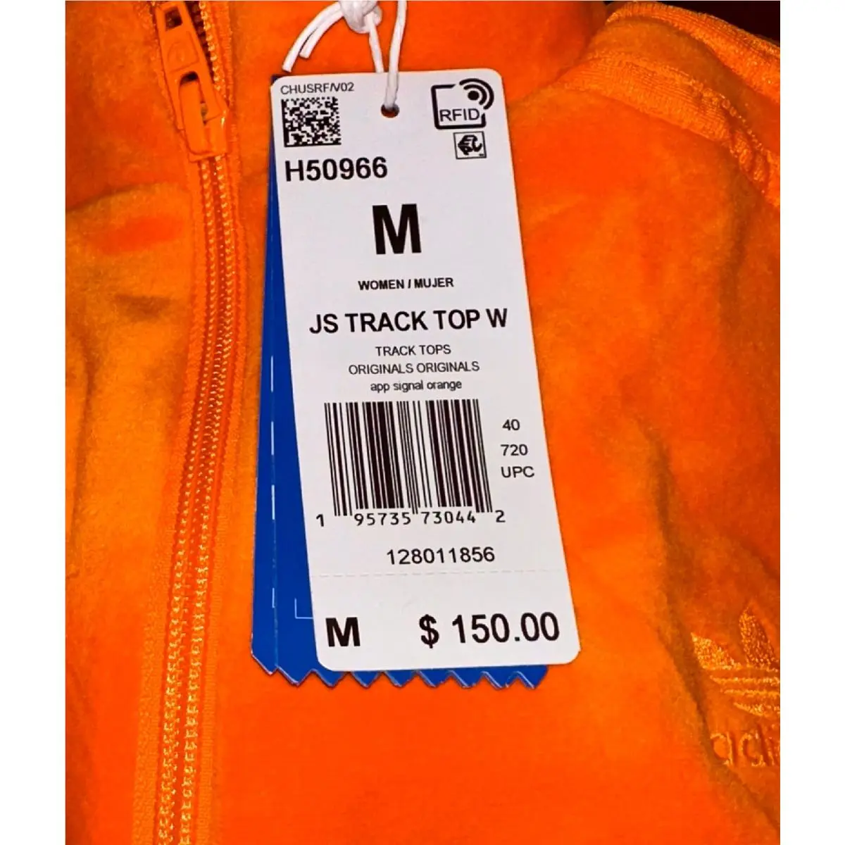 Adidas clothing - Adidas X Jeremy Scott Velour Cropped Track Top - H50966 - Orange 9