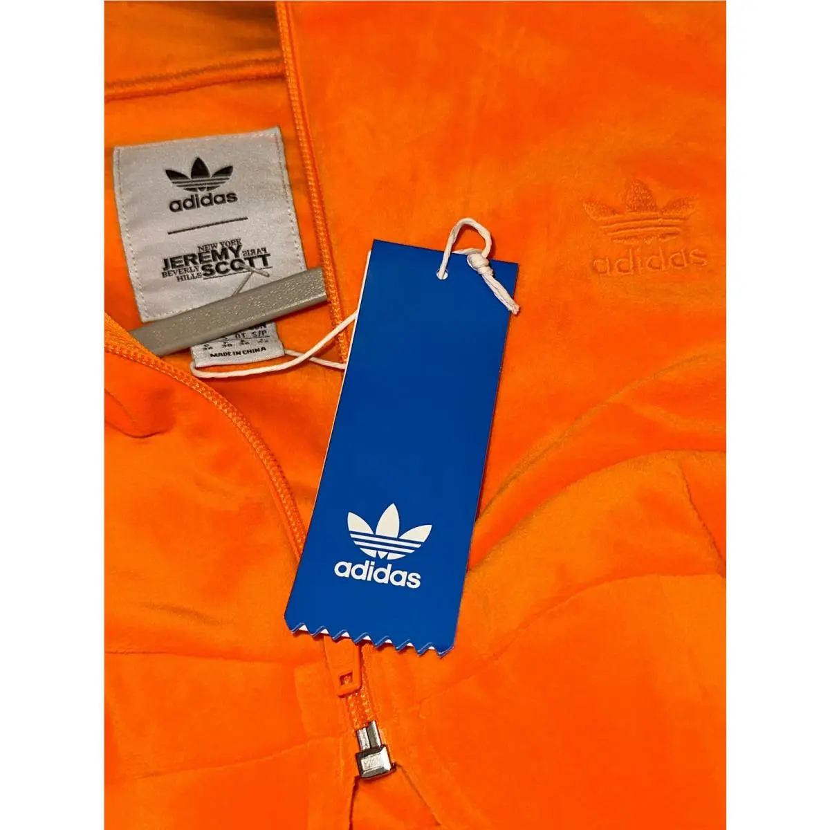 Adidas clothing - Adidas X Jeremy Scott Velour Cropped Track Top - H50966 - Orange 6