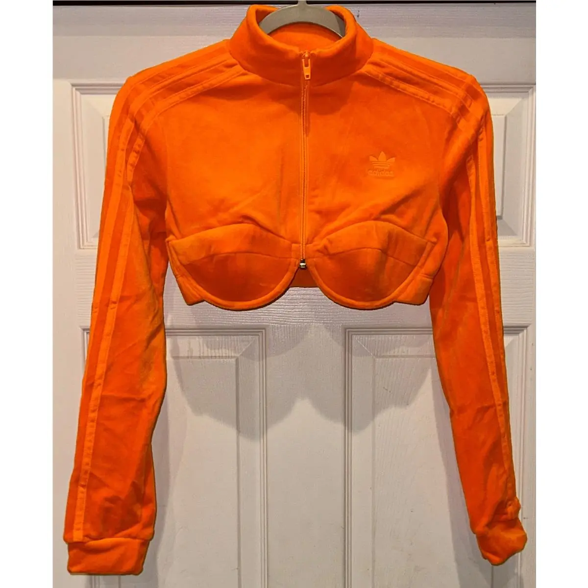 Adidas clothing - Adidas X Jeremy Scott Velour Cropped Track Top - H50966 - Orange 15