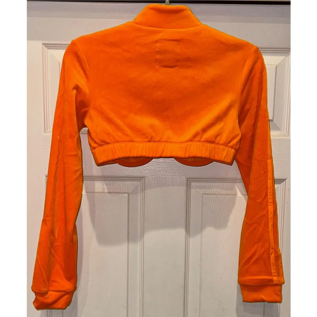 Adidas clothing - Adidas X Jeremy Scott Velour Cropped Track Top - H50966 - Orange 17