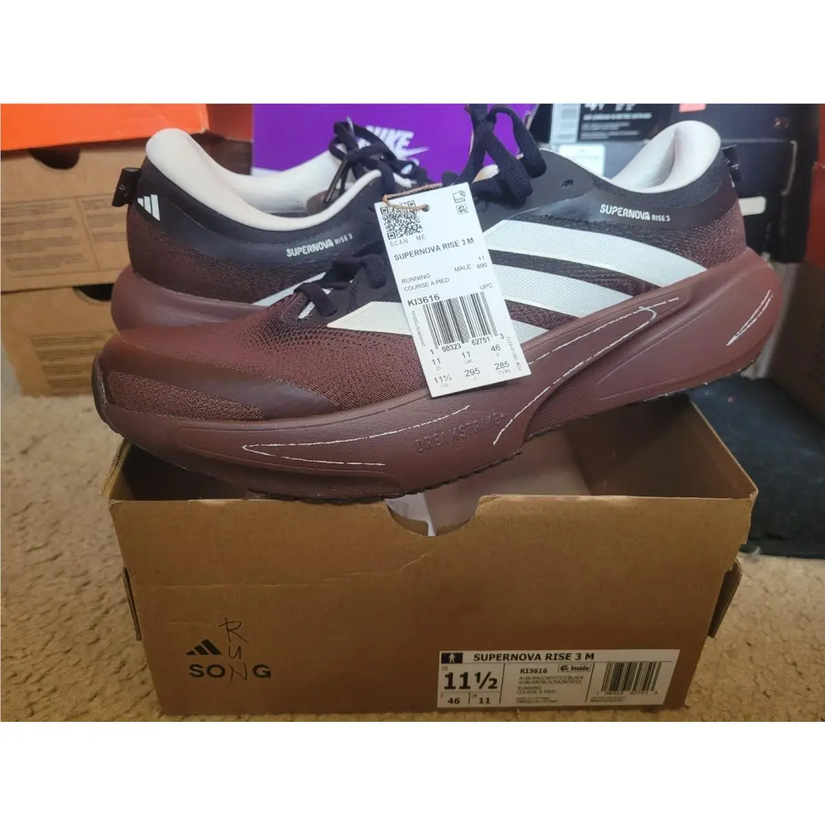 Supernova Rise 3 Song For The Mute Auburn Core White Black Trainer KI3616 by Adidas
