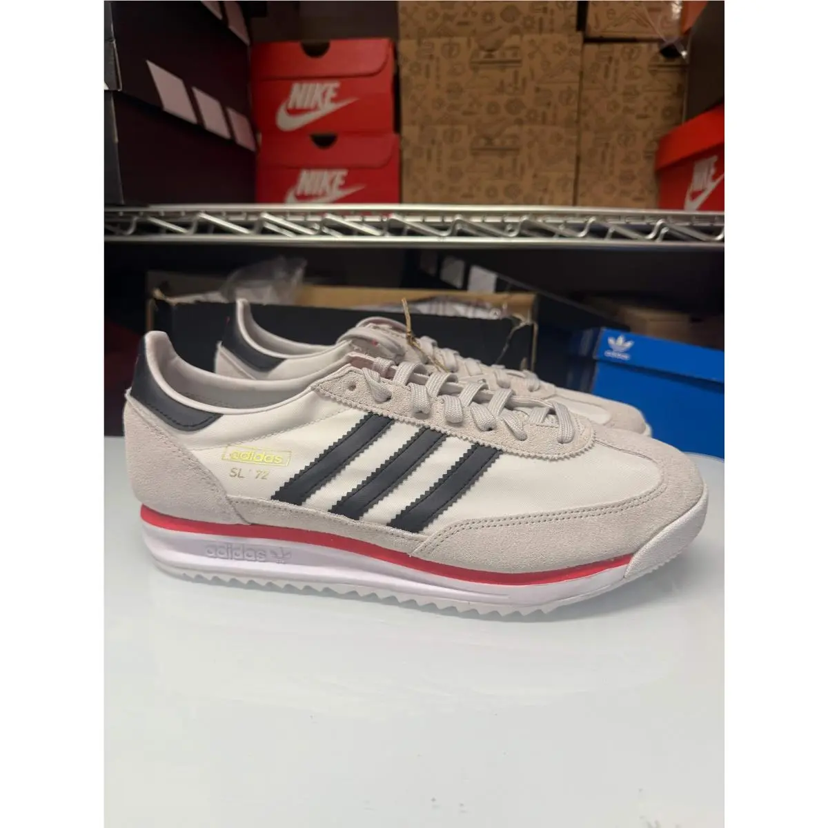 Men`s SL 72 RS Shoes White Grey Black Red JS0746 by Adidas