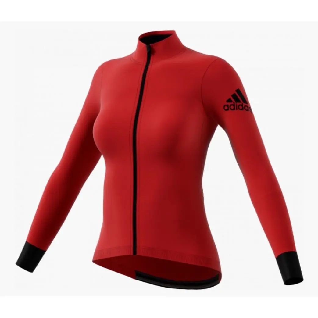 Adidas clothing - ADIDAS Climaheat Triathlon Cycling Red Black Winter L/S Jersey - BR9935 - Red 10