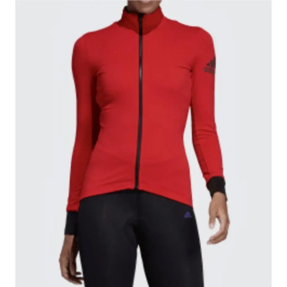 Adidas clothing - ADIDAS Climaheat Triathlon Cycling Red Black Winter L/S Jersey - BR9935 - Red 18