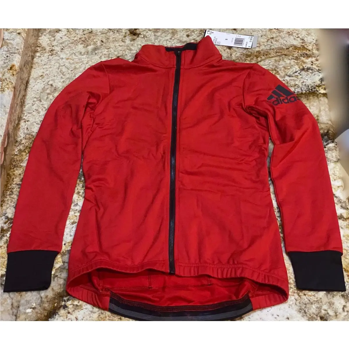Adidas clothing - ADIDAS Climaheat Triathlon Cycling Red Black Winter L/S Jersey - BR9935 - Red 1