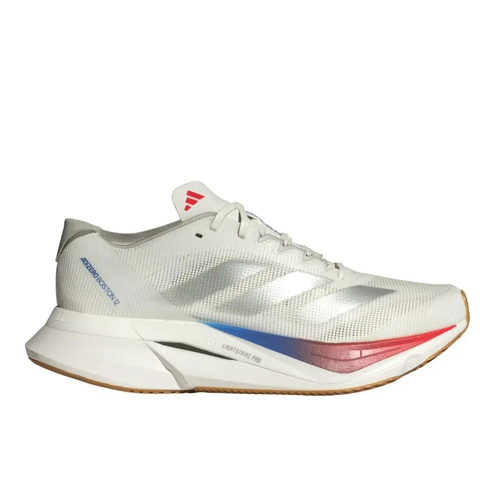 Adidas Adizero Boston 12 Womens White Sneakers Athletic Shoes JI4480