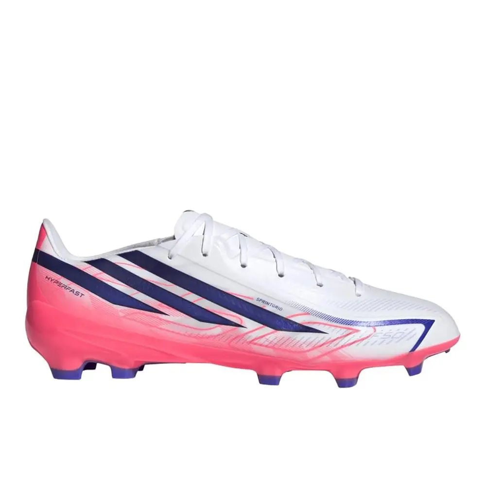 F50 Hyperfast League Firm Ground Soccer Cleats Unisex White Sneakers Athl by Adidas