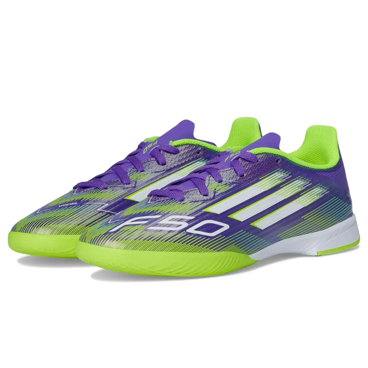 Children Unisex Shoes  Kids F50 League Indoor Cleats Little Kid/big Kid Purple Rush/White/Lucid Lemon by Adidas