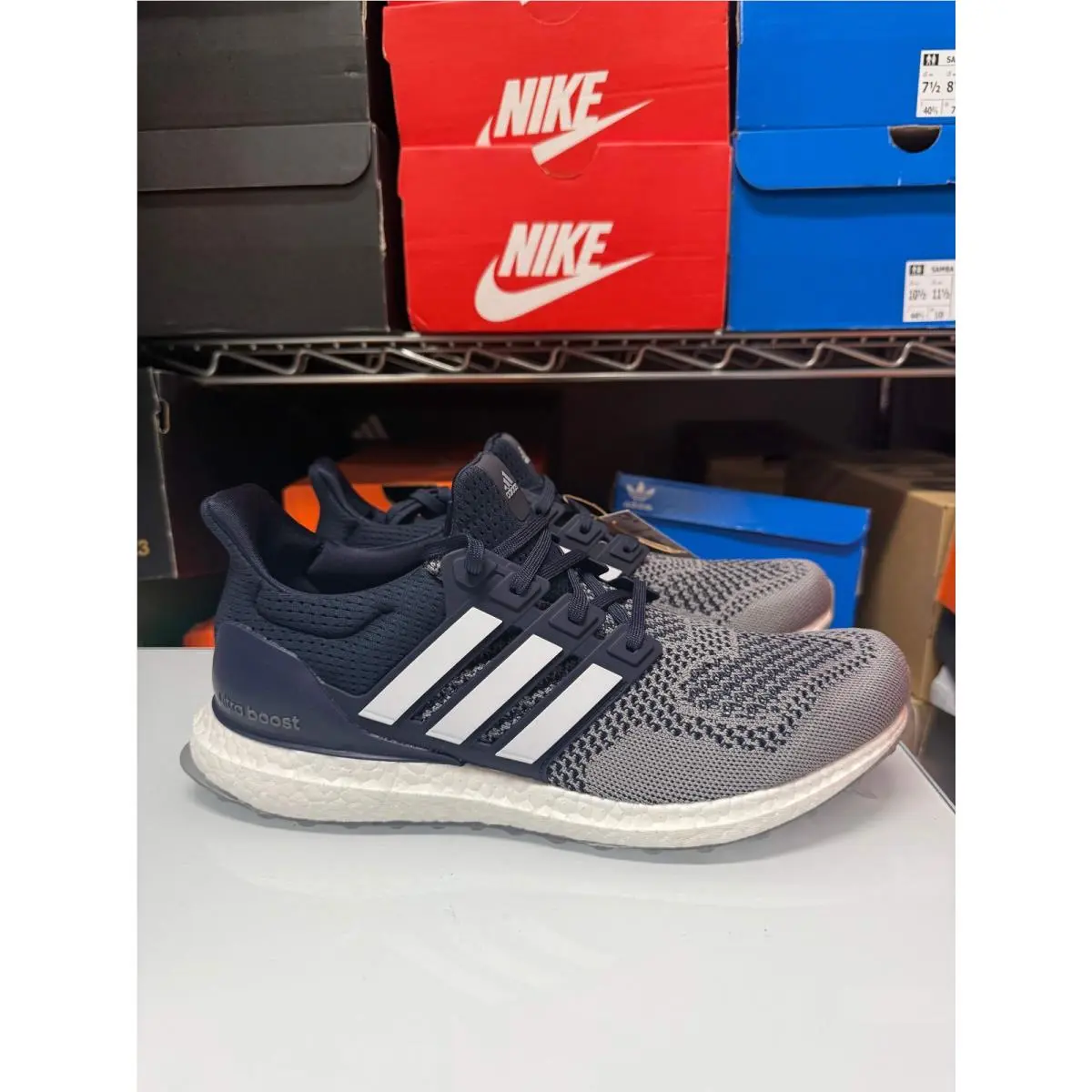 Men`s Ultraboost 1.0 Shoes Legend Ink White Grey IH3026 by Adidas