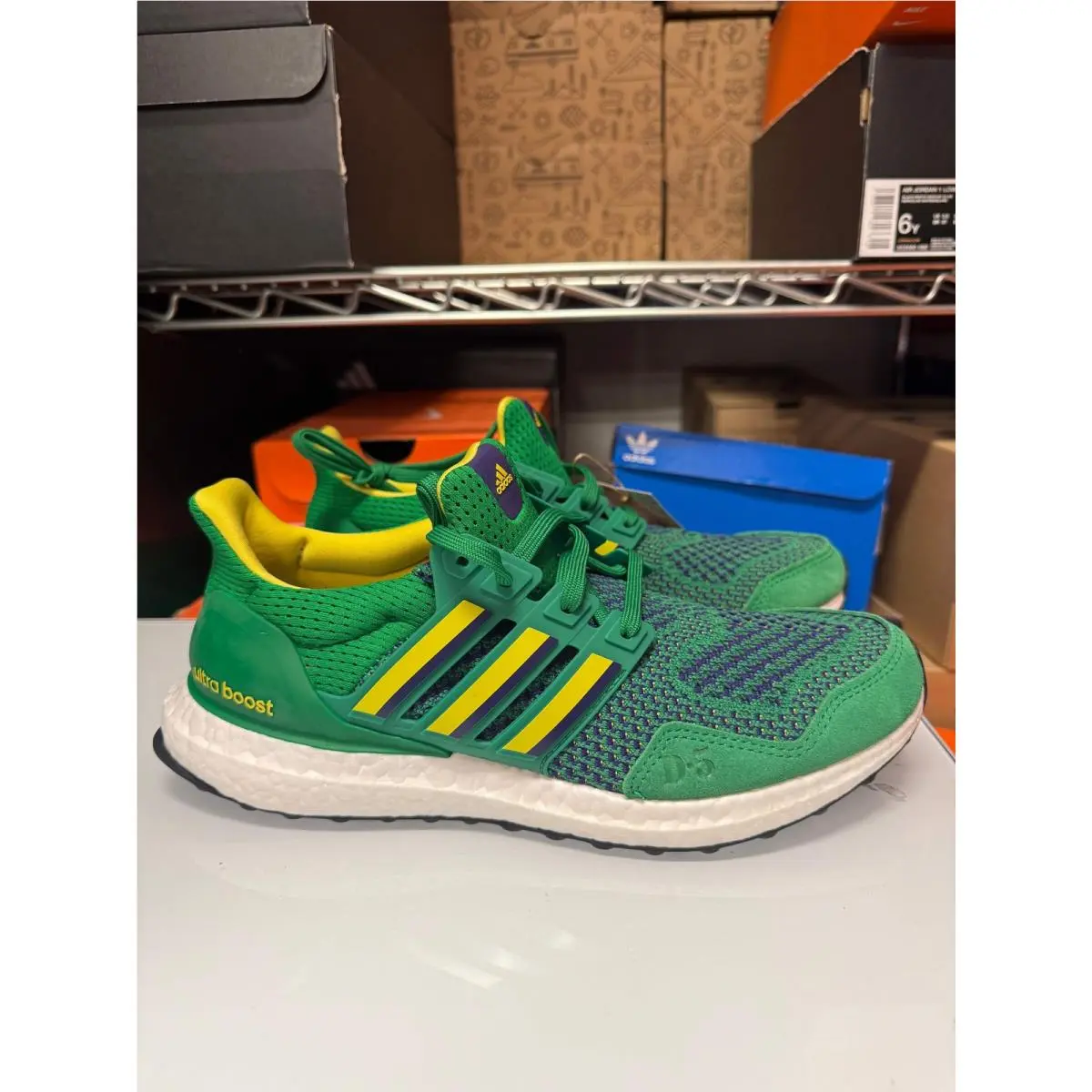 Men`s Ultraboost 1.0 The Mighty Ducks District 5 Shoes Green Yellow GV881 by Adidas