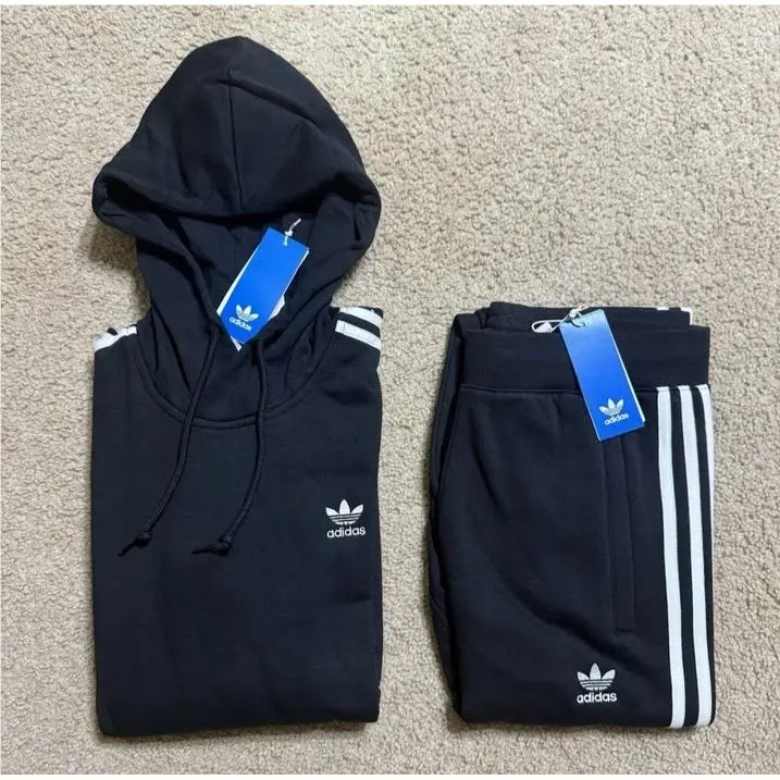 Originals Tracksuit Mens Black 2 Piece Set Sweatsuit Black by Adidas