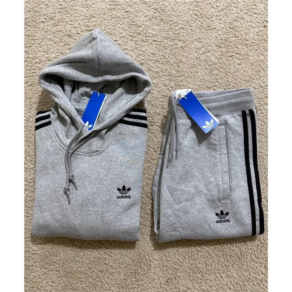 Originals Tracksuit Mens Black 2 Piece Set Sweatsuit Gray by Adidas