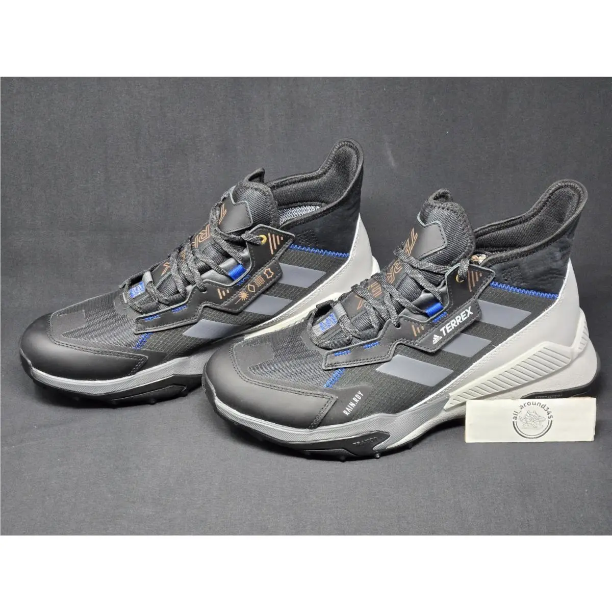 Terrex Hyperblue Mid Rrdy Black Grey Blue Mens Size 10.5 Shoes FZ3399 Nby by Adidas
